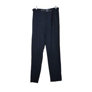 Proenza Schouler Pull On Trousers Buckle Waist Tapered Pant Women 4 S Navy Crepe